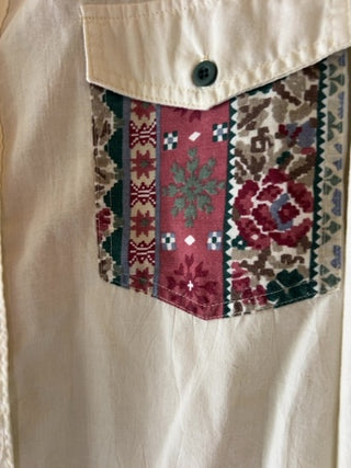 Vintage 90’s Casey & Max western-style yoke and single chest pocket tapestry