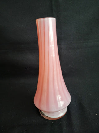 Vintage 7" Striped Art Glass Bud Vase RCD