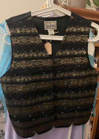 Vest Button-up Black Horizontal Pattern #49 MTS|23460