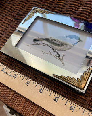 Vintage silver and brass small picture frame|72114