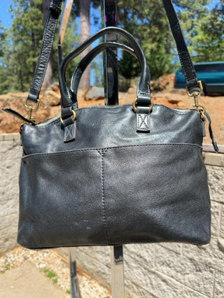 black American Leather Co. Carrie Dome Satchel with a crossbody strap