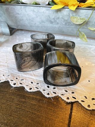Smoke Napkins Rings Set of 4 RCD