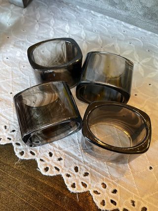 Smoke Napkins Rings Set of 4 RCD
