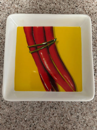 Square ceramic appetizer plate