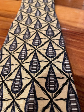 J.Z. Richards 100% Silk Black/Gold Tie~MTS|113773