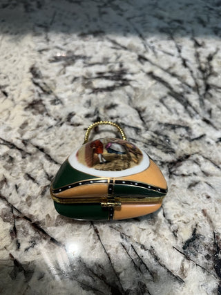 Antique French Limoges Handbag Trinket/Pill Box RCD