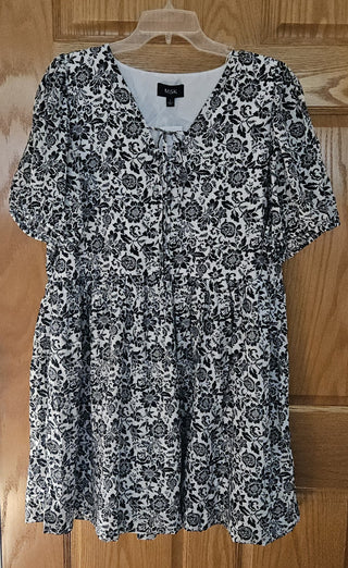 Dress, side pockets, B&W, sz L, RSV