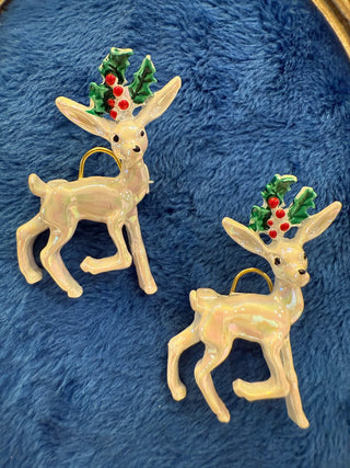 White reindeer brooches