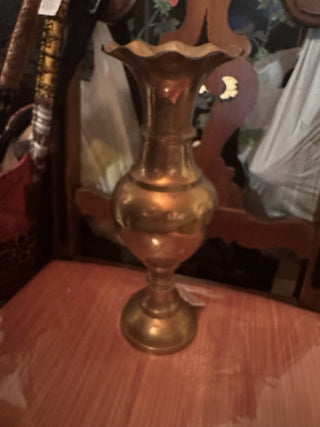 Large Solid Brass Fluted Vase Tall #62 VV MTS|105684