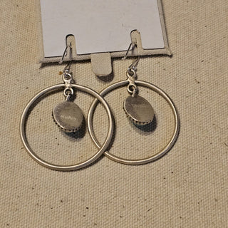.925 sky blue turquoise hoop earrings