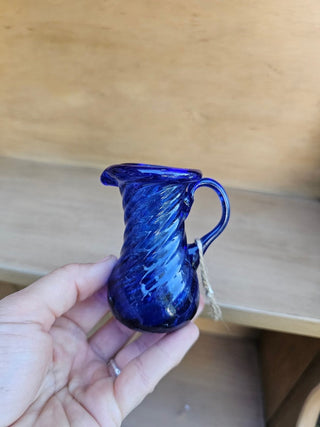 Vintage hand blown cobalt 3” pitcher 0SW RSV