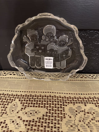 Vintage Mikasa Christmas Story Carolers Glass Serving Dish - RCD|130118