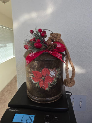 Metal faux cowbell decorated fie Christmas|123376