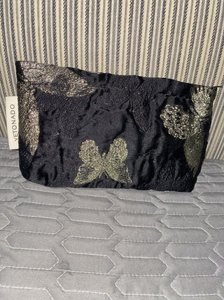 Black & Gold Butterfly Zipper Bag Med RSV|82117