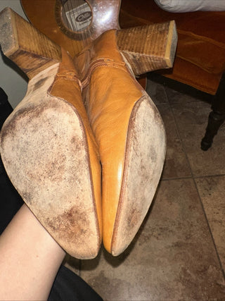 Gorgeous boho Pelle Moda Heeled Leather Boots Size 11 #63 VV MTS