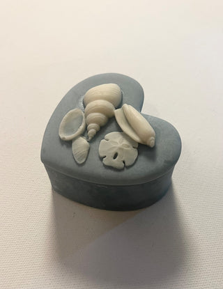 Blue heart shell trinket box RSV|93146