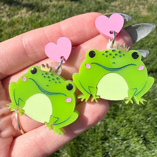 Frog Prince Earrings W/ Heart Post MTS