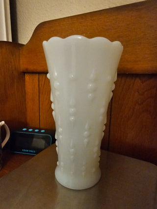 Scalloped Milk Glass Vase RCD