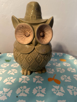 Owl Ceramic Green Hat 7.25" MTS|116608