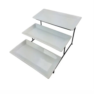 Gibson Elite Gracious Dining 3 Tier Plate Set with Metal Stand #62 VV MTS|63250