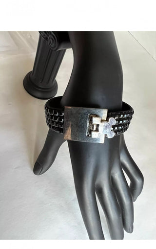 Disney Mickey Mouse head Icon Silver Black Bead type non stretch Bracelet #62 VV MTS|66229