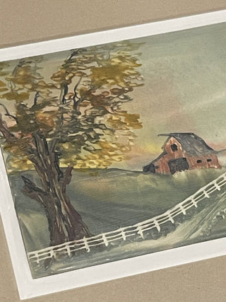 8"x9.5" Barn/ Landscape Original Art, Lintz '86--SP RCD