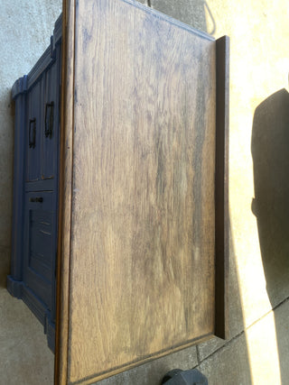 Antique wood dresser-distressed blue