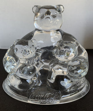 Vintage Coca-Cola Polar Bear Lead Crystal Clear Glass Figurine 1997 France #62 VV MTS