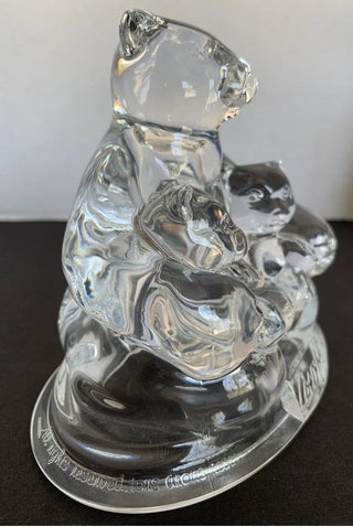 Vintage Coca-Cola Polar Bear Lead Crystal Clear Glass Figurine 1997 France #62 VV MTS