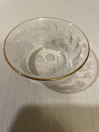 Vintage  Crystal Bowl With Gold Trim - Made In France RSV