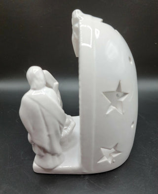 White Ceramic Nativity Set Votive Holder by Creative Co-op 6" H #62 VV MTS|95515