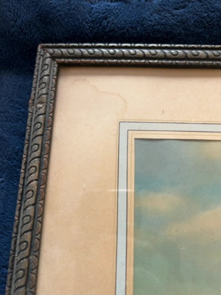 JP  Wood Frame 15” x 12” A. Nelke 1933 clipper ship