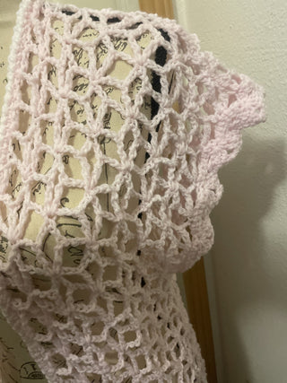 Pink Hand Crochet Summer Cardigan -RSV|96654