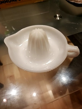 Vtg Milk glass Juicer