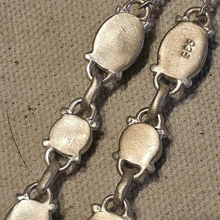 .925 14 stone turquoise lariat 18 in  necklace
