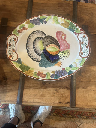 Italian Turkey Platter Heavy Thick Ceramic #62 VV MTS