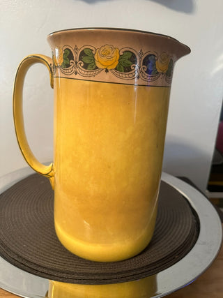 Pitcher Patina Yellow 11 inch Vintage 1950's MTS|102125