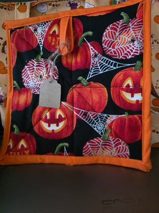 Halloween pumpkin potholder