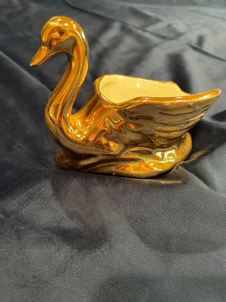 VNTG McCoy 24K Plated Swan Planter (MTS)|64140