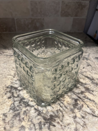 Square Glass Jar with Bumps RCD|72751