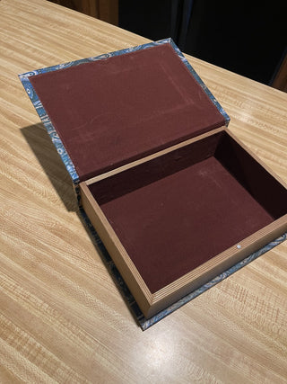 10.75"x8"x3" Faux Book Storage Box, Peacock--SP MTS