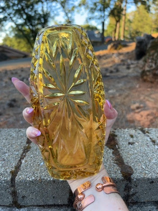 vintage Hazel Atlas Amber Glass Scalloped Edge Oval Relish Dish