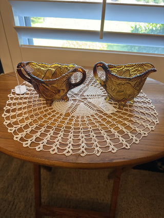 Rare Find Vintage Indiana Glass Sweet Pear cream and sugar set of 2 -RCD|117647