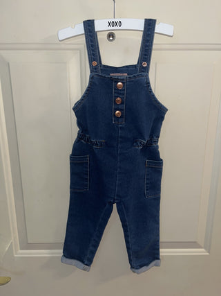 BCBG Girls Denim Bib Overalls Sz 18 Months - RSV|105011