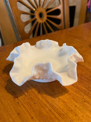 Scalloped Milk Glass Bowl RSV