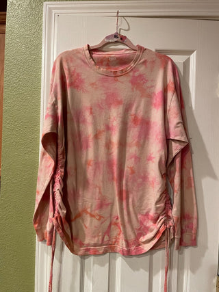 "Pink" Long Sleeve Tie-dye T-shirt ~MTS|66716