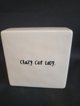 Rae Dunn Crazy Cat Lady Table Art Paperweight RCD|101103