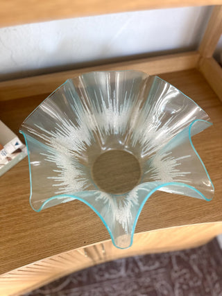 VTG MCM mouth blown Italy handkerchief bowl MTS