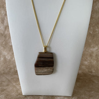 petrified wood necklace, 20" RSV