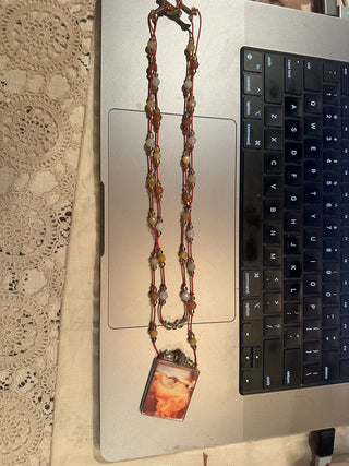 Vintage Art Deco necklace Flaming June by Lord Leighton 1895, Susan Scolastico jewelry #62 VV MTS